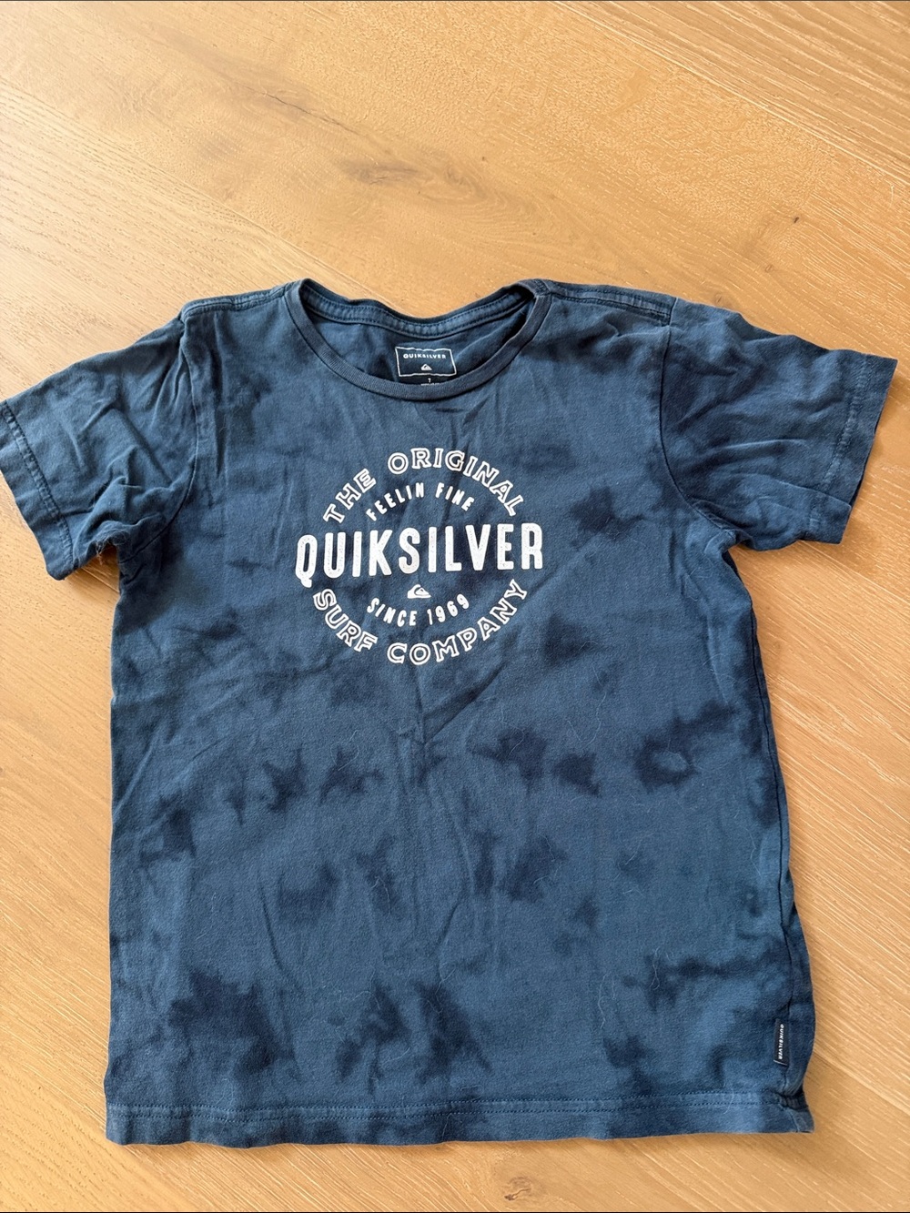 Quiksilver Kids Navy Tie-Dye Logo Short Sleeve Tee